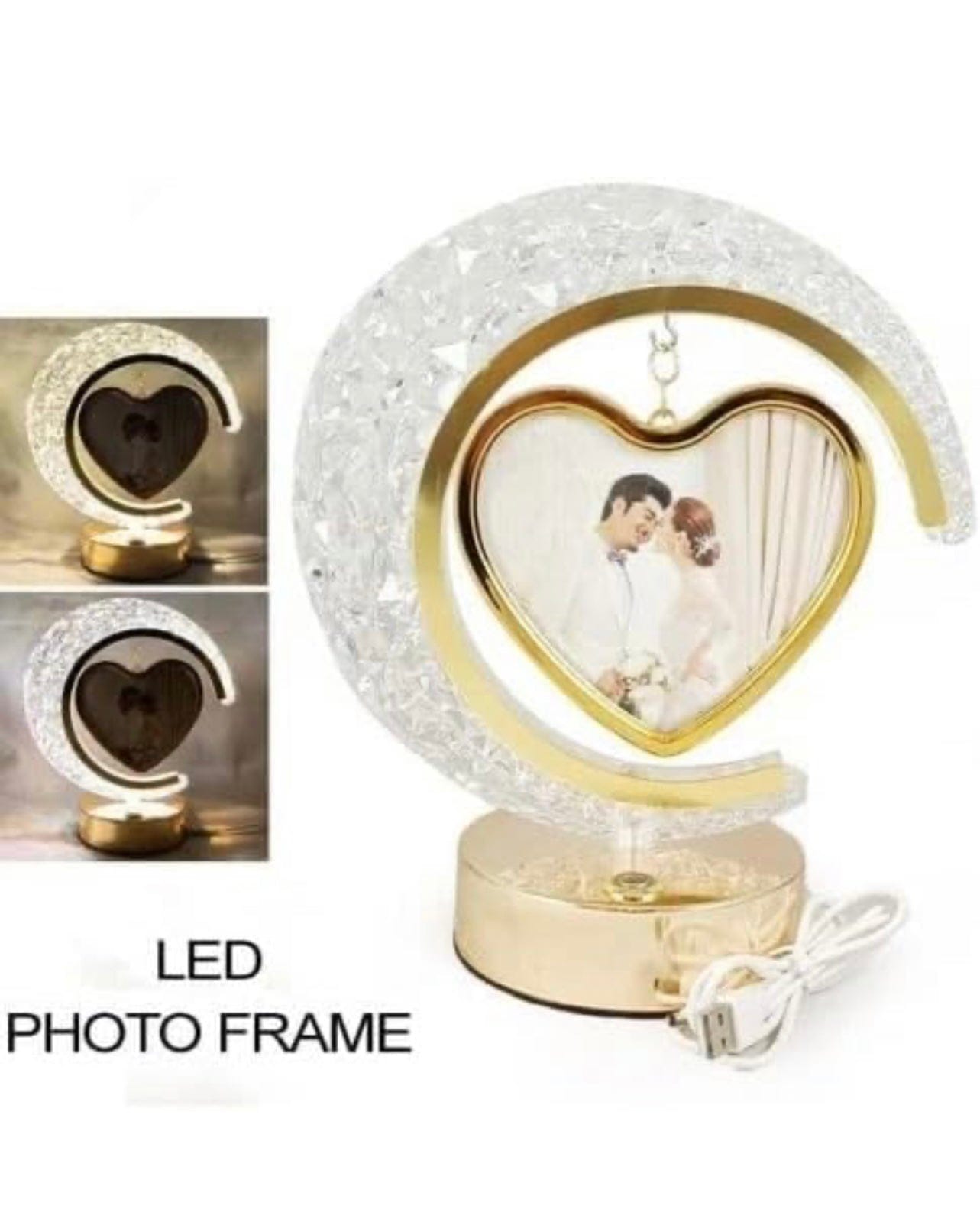 Crystal Moon Heart Touch Lamp