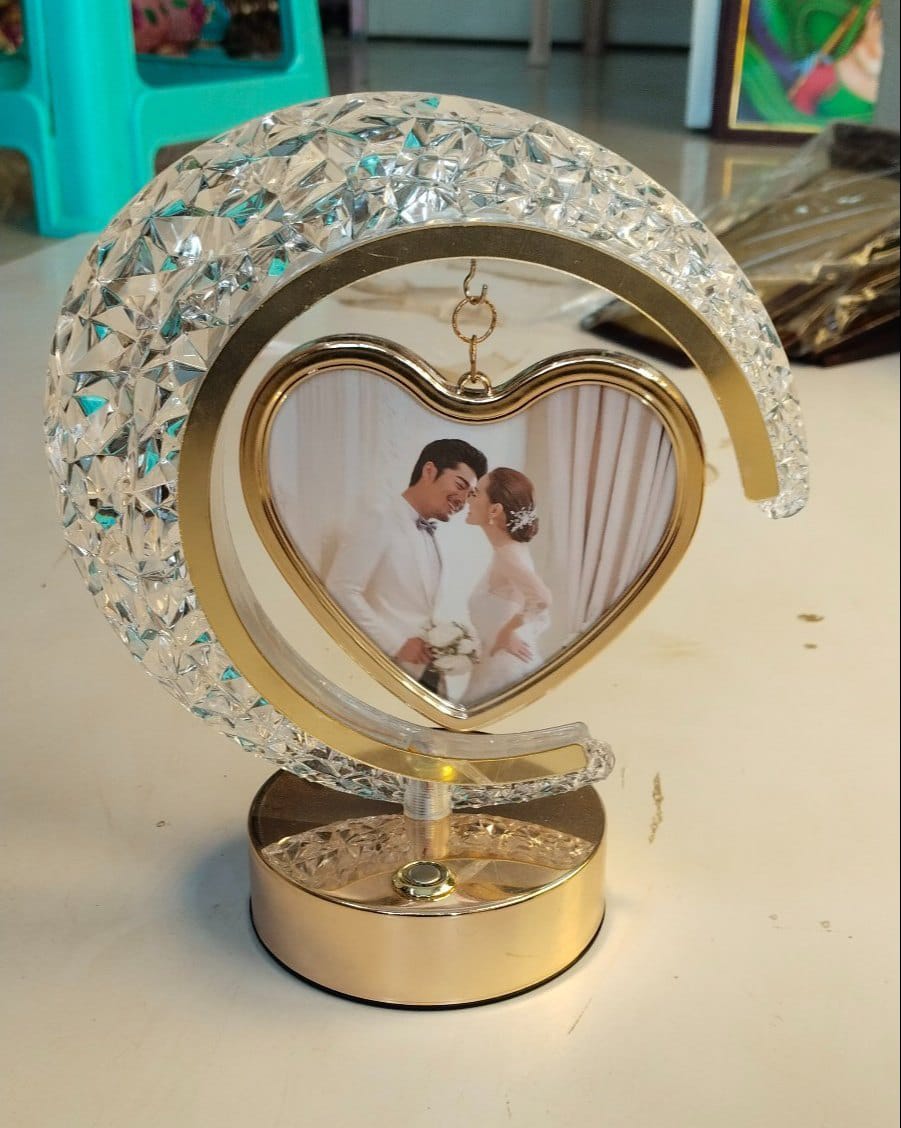 Crystal Moon Heart Touch Lamp