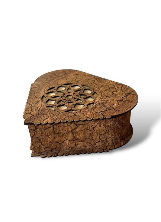 Rustic Heart Shaped Cosmetic & Jewelry Storage Box