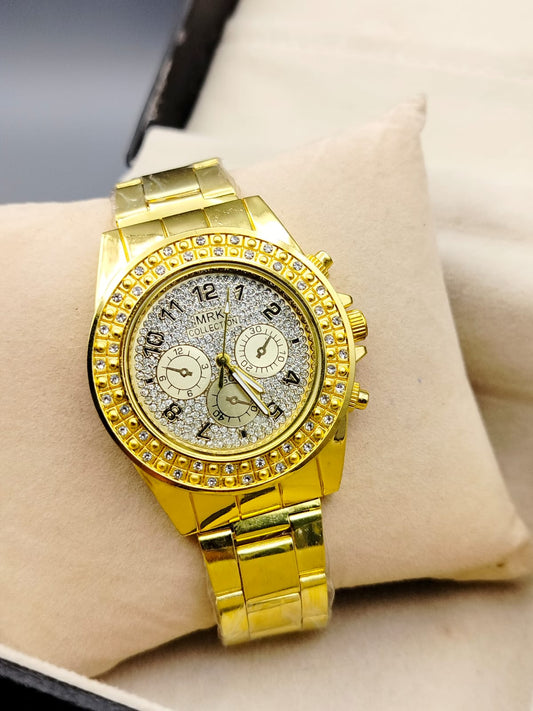 Unisex Stone Dial Watch by MRK Collection (with Box)