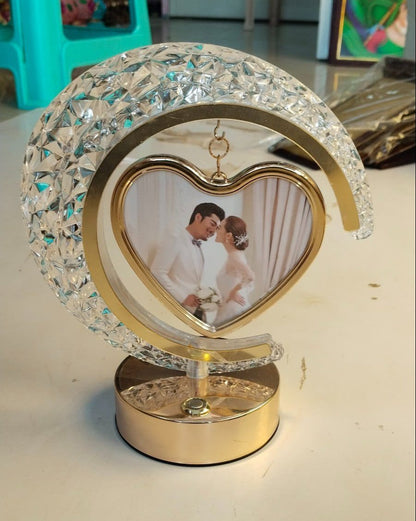 Crystal Moon Heart Touch Lamp